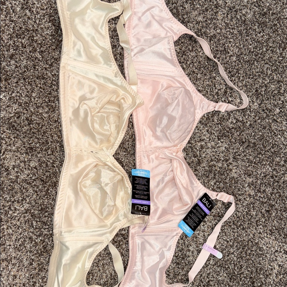 Bali Women’s Satin Support Bra Duo - Pink & Cream